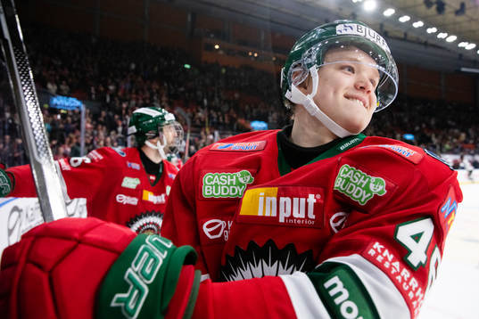 Frölundas Liam Dower Nilsson jublar