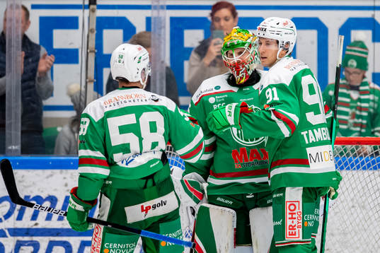 Rögles målvakt Christoffer Rifalk jublar