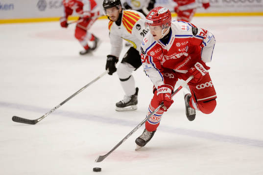 Timrås Sebastian Hartmann och Brynäs Oula Palve