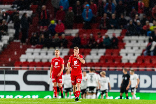 Petter Strand of Brann looks dejected