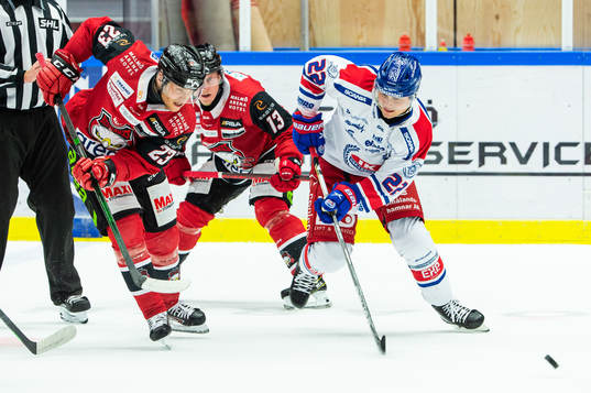 Malmö Redhawks Christoffer Forsberg och Oskarshamns John