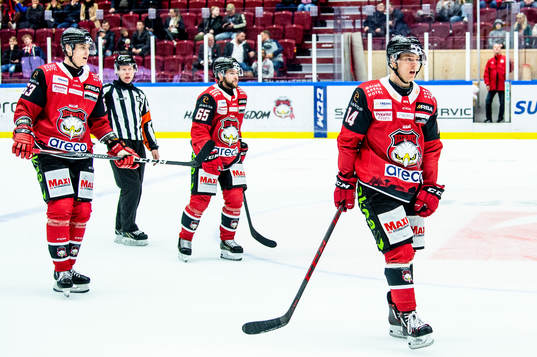 Malmö Redhawks Carl-Johan Lerby, Fredrik Händemark och