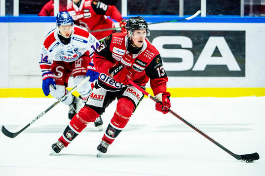 Malmö Redhawks Kalle Östman mot Oskarshamns Mikkel