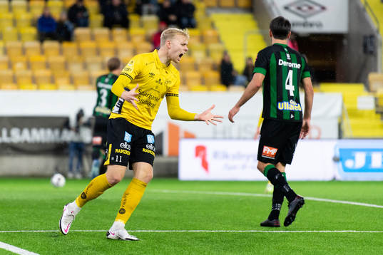 Elfsborgs Sveinn Gudjohnsen deppar en missad målchans