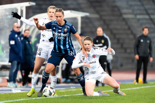 Djurgårdens Hanna Ekengren och  Rosengårds Bea Sprung