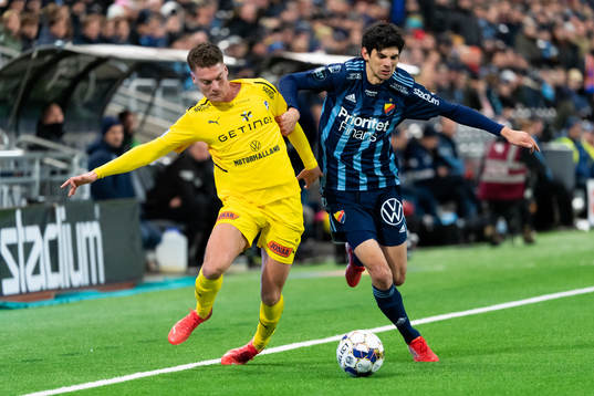 Halmstads Samuel Kroon och Djurgårdens Jesper Nyholm