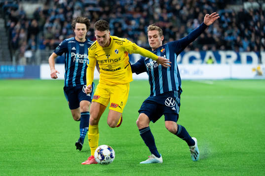 Halmstads Samuel Kroon och Djurgårdens Hampus Finndell