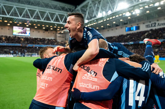 Djurgårdens spelare jublar
