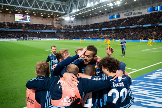 Djurgårdens spelare jublar