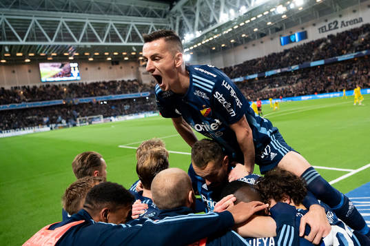 Djurgårdens spelare jublar