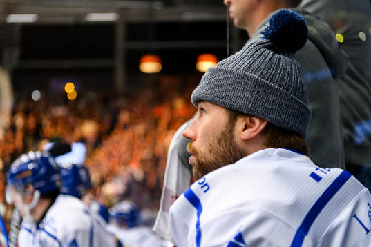 Leksands målvakt Kasimir Kaskisuo i avbytarbåset