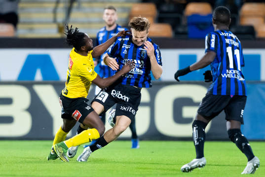 Mjällbys Mamudu Moro och Sirius Jacob Ortmark