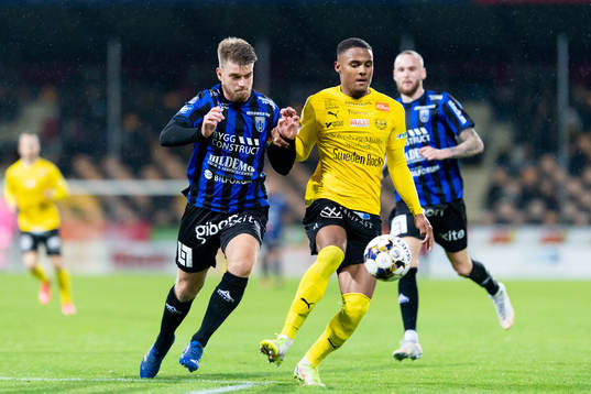 Sirius Marcus Mathisen och Mjällbys Amin Sarr