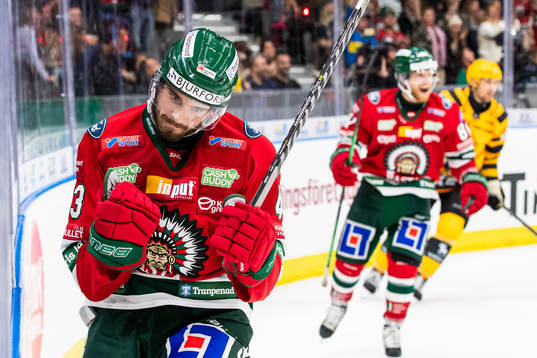 Frölundas Michael Spacek jublar
