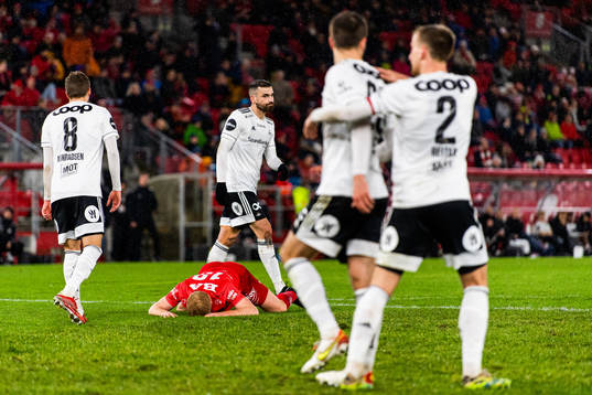 Sivert Heltne Nilsen of Brann looks dejected