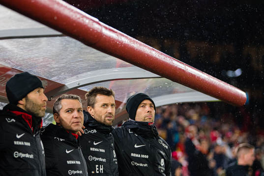 Eirik Horneland, head coach of Brann, and Andrea Loberto,