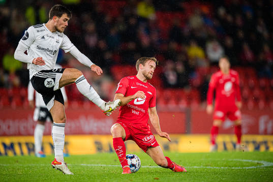 Pavle Vagic of Rosenborg and Bård Finne of Brann