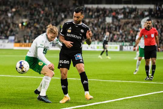 Hammarbys Gustav Ludwigson och Örebros Jiloan Hamad