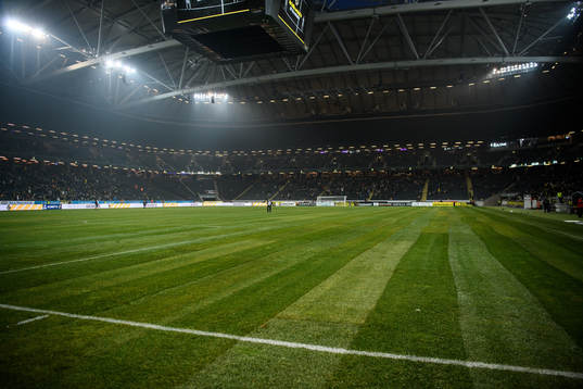 Den nylagda gräsmattan på Friends Arena