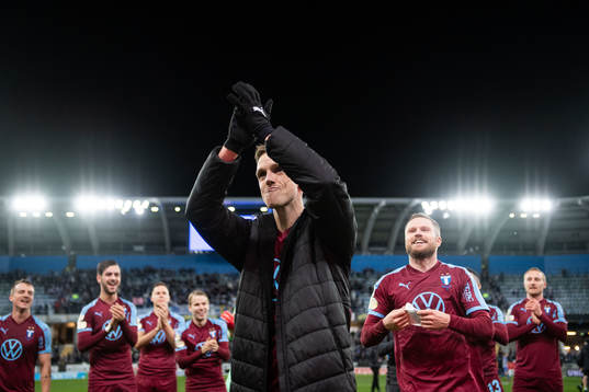 Malmö FFs Sören Rieks och Lasse Nielsen jublar