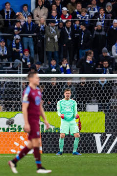 Malmö FFs målvakt Johan Dahlin jublar