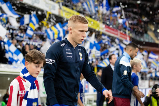 IFK Göteborgs Oscar Wendt innan fotbollsmatchen i