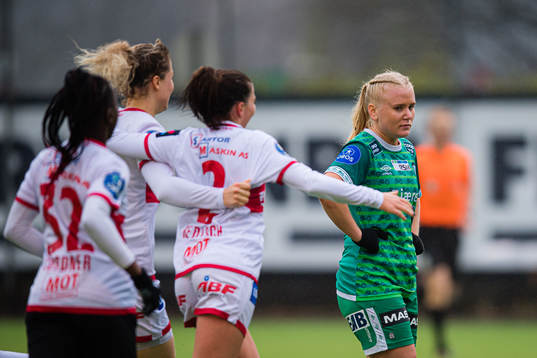 Julie Austdal of Klepp looks dejected