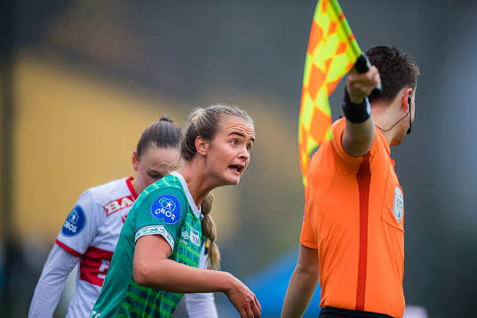 Emma Braut Brunes of Klepp reacts