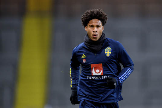 Jens-Lys Cajuste of the Swedish national football team