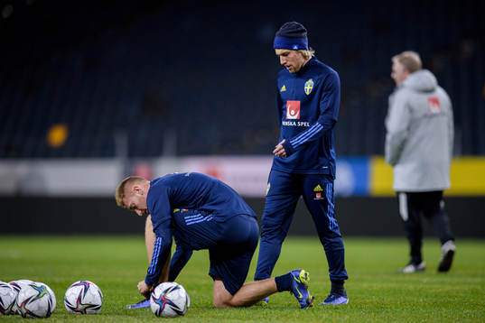 Dejan Kulusevski and Emil Forsberg of the Swedish national