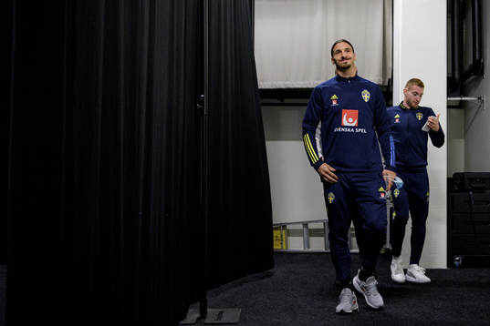 Zlatan Ibrahimovic and Dejan Kulusevski of the Swedish