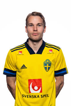 Oscar Lewicki of the Swedish national football team poses
