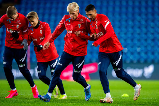 Morten Thorsby and Ruben Gabrielsen of the Norwegian