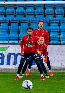 Goalkeepers Sten Grytebust, André Hansen and Ørjan
