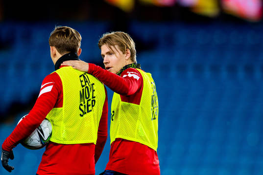 Marcus Holmgren Pedersen and Jens Petter Hauge of the