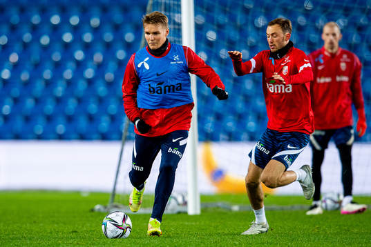 Martin Ødegaard and Fredrik Aursnes of the Norwegian