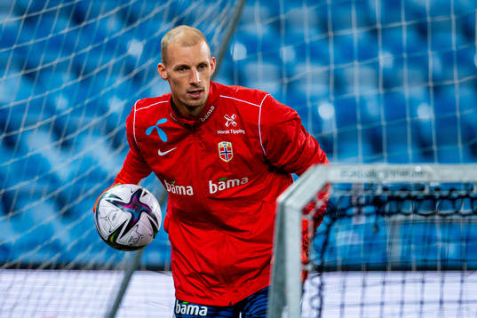Goalkeeper André Hansen of the Norwegian national football