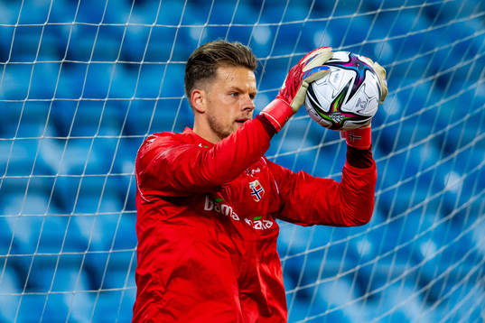 Goalkeeper Ørjan Håskjold Nyland of the Norwegian