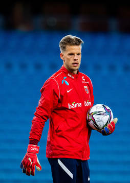 Goalkeeper Ørjan Håskjold Nyland of the Norwegian