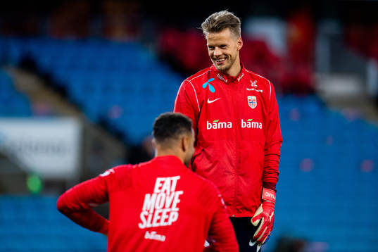 Goalkeeper Ørjan Håskjold Nyland of the Norwegian