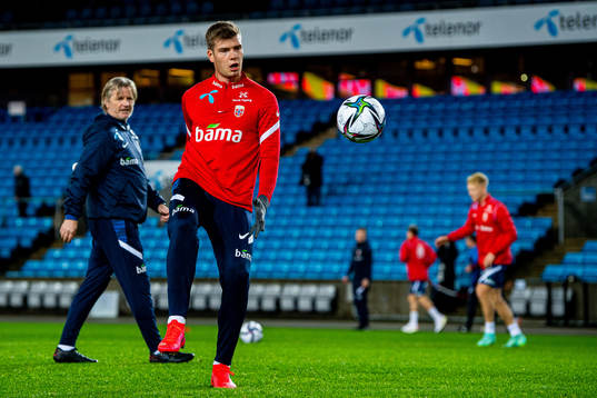 Alexander Sørloth of the Norwegian national football team