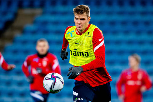 Alexander Sørloth of the Norwegian national football team