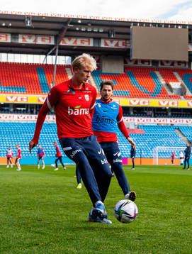 Morten Thorsby and Stefan Strandberg of the Norwegian