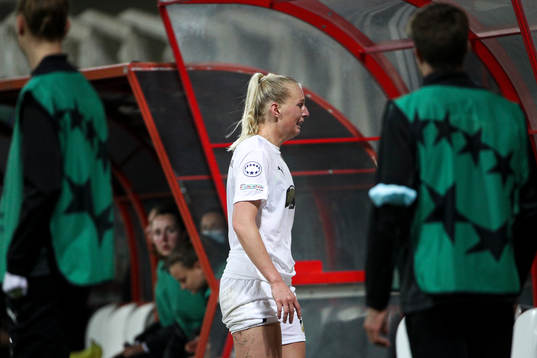 Stina Blackstenius of Häcken in pian