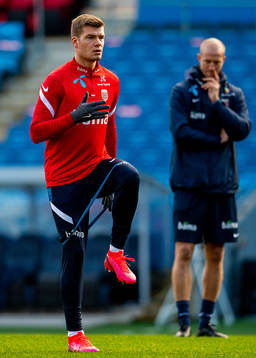 Alexander Sørloth of the Norwegian national football team