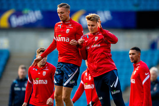 Stian Gregersen and Martin Ødegaard of the Norwegian