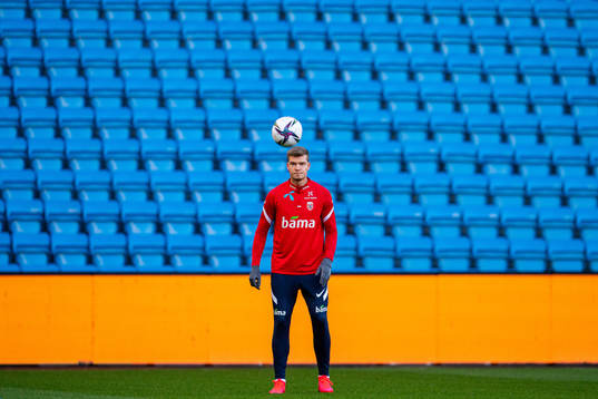 Alexander Sørloth of the Norwegian national football team