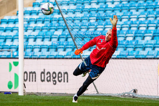 Goalkeeper André Hansen of the Norwegian national football