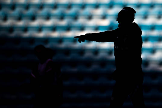 The silhouette of Ståle Solbakken, head coach of the