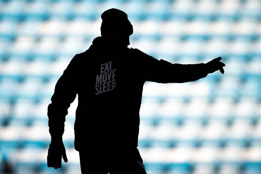 The silhouette of Ståle Solbakken, head coach of the